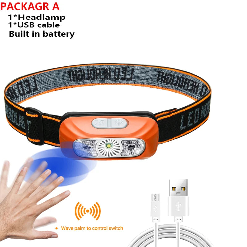 KDULIT LED Sensor Headlamp – USB Rechargeable Head Torch