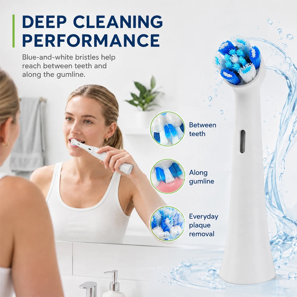 4 Electric Toothbrush Heads Replacement Compatible Oral-b Io Series 2 Zpaxo