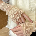 Clothing Accessory Lace Trim Fake Cuff Detachable Hollow False Sleeve Cuffs Lace Cuff Zpaxo Beige