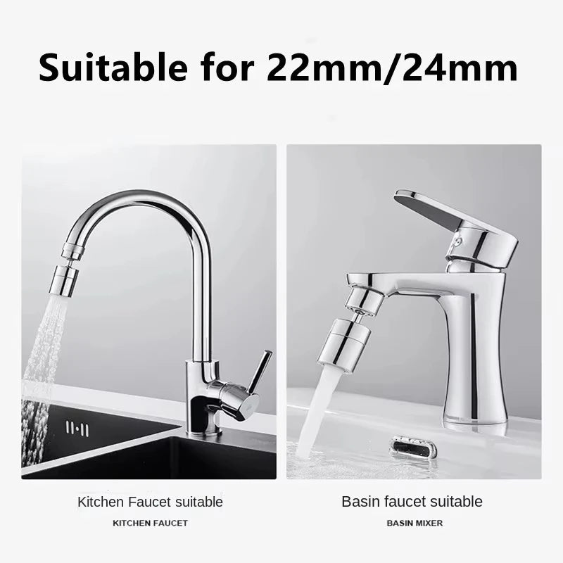 360° Rotating Faucet Extender – Splash-Proof Water-Saving Aerator