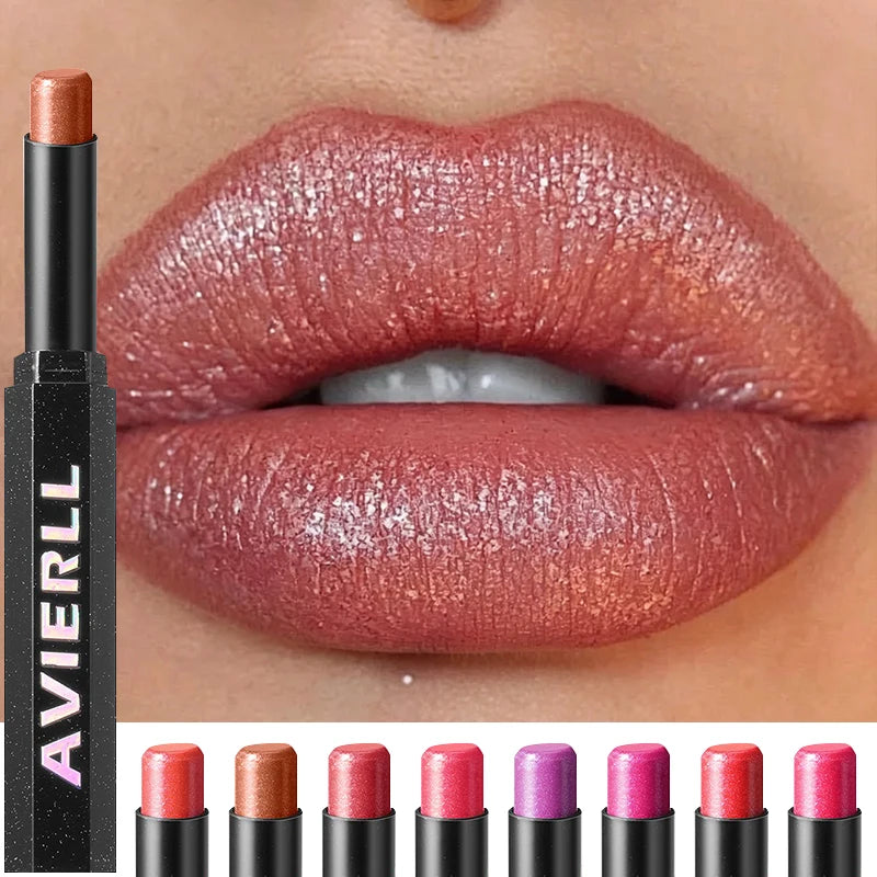 Diamond Glitter Lipstick Makeup Rich Color High Pigment Shiny Pearlescent Solid Lip Gloss Waterproof Daily Lip Stain Cosmetic Zpaxo