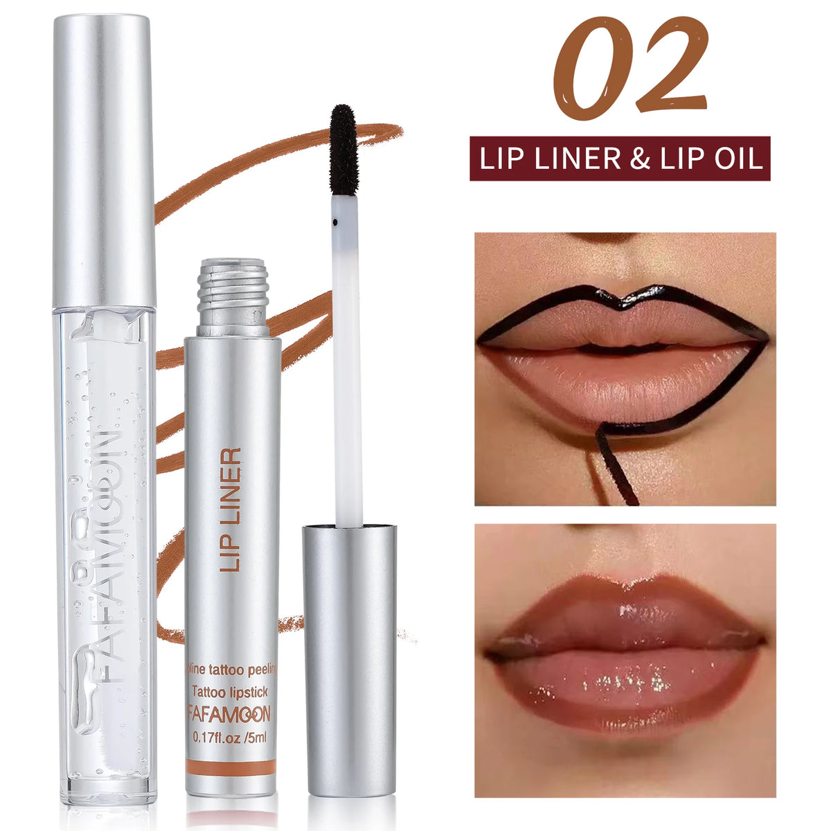 Tear-off Lip Liner Oil Moisturizing Lightweight Texture Long-lasting Zpaxo FA2609-02