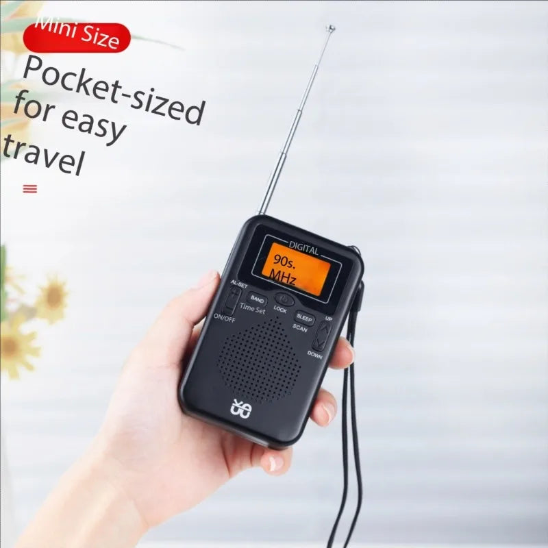 W-206 FM/AM Radio Portable Battery by 2 AA ,Stereo Earphone, LCD Display Digital Alarm Clock sleep,Morning/AM indicator Zpaxo