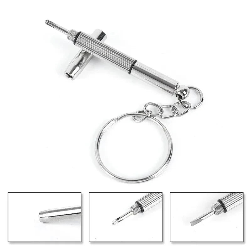 Precision Eyeglass & Watch Screwdriver Repair Kit + Keychain
