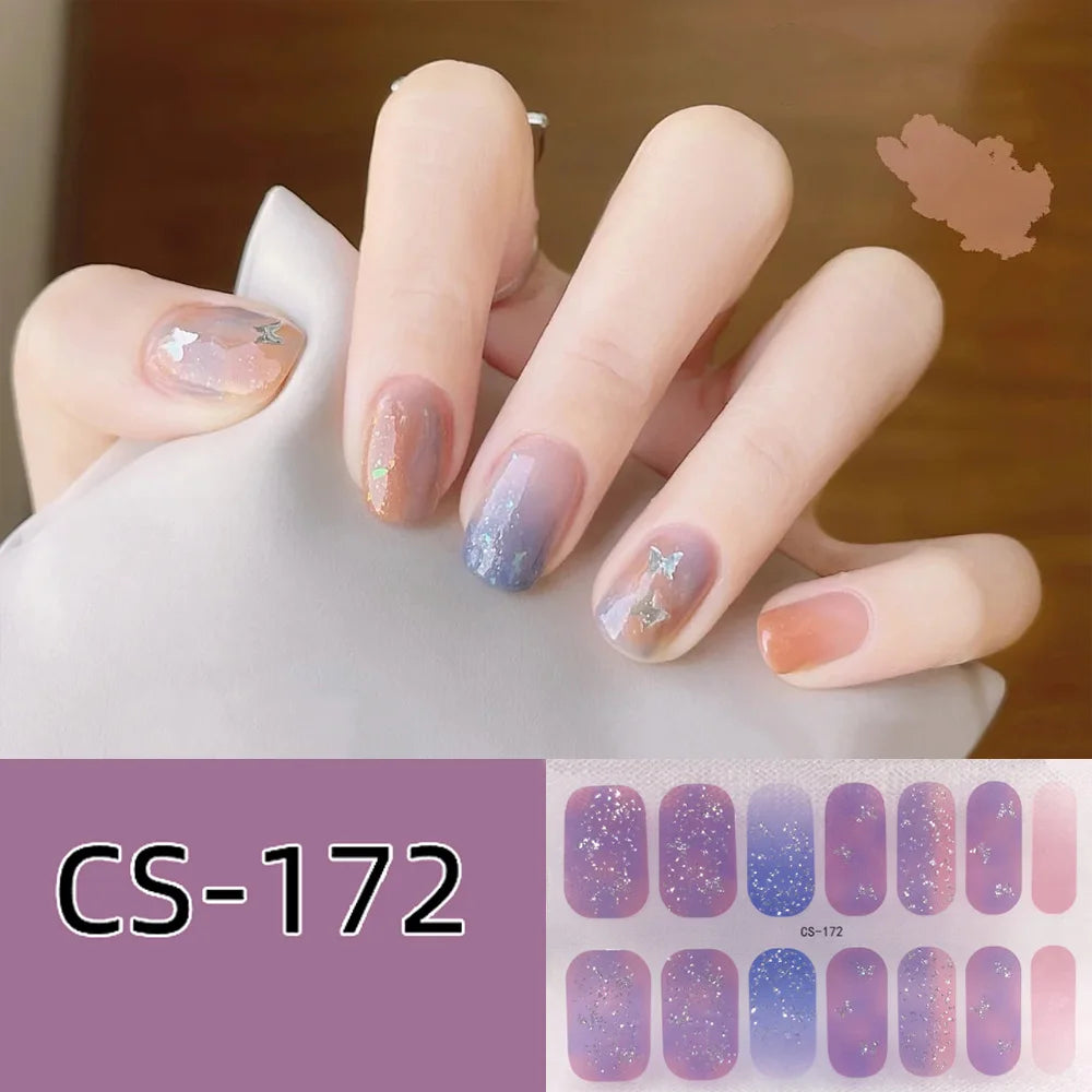 Baking Free Fashionable Nail Art Stickers Collection Manicure DIY Nail Polish Strips Wraps for Party Decor Zpaxo