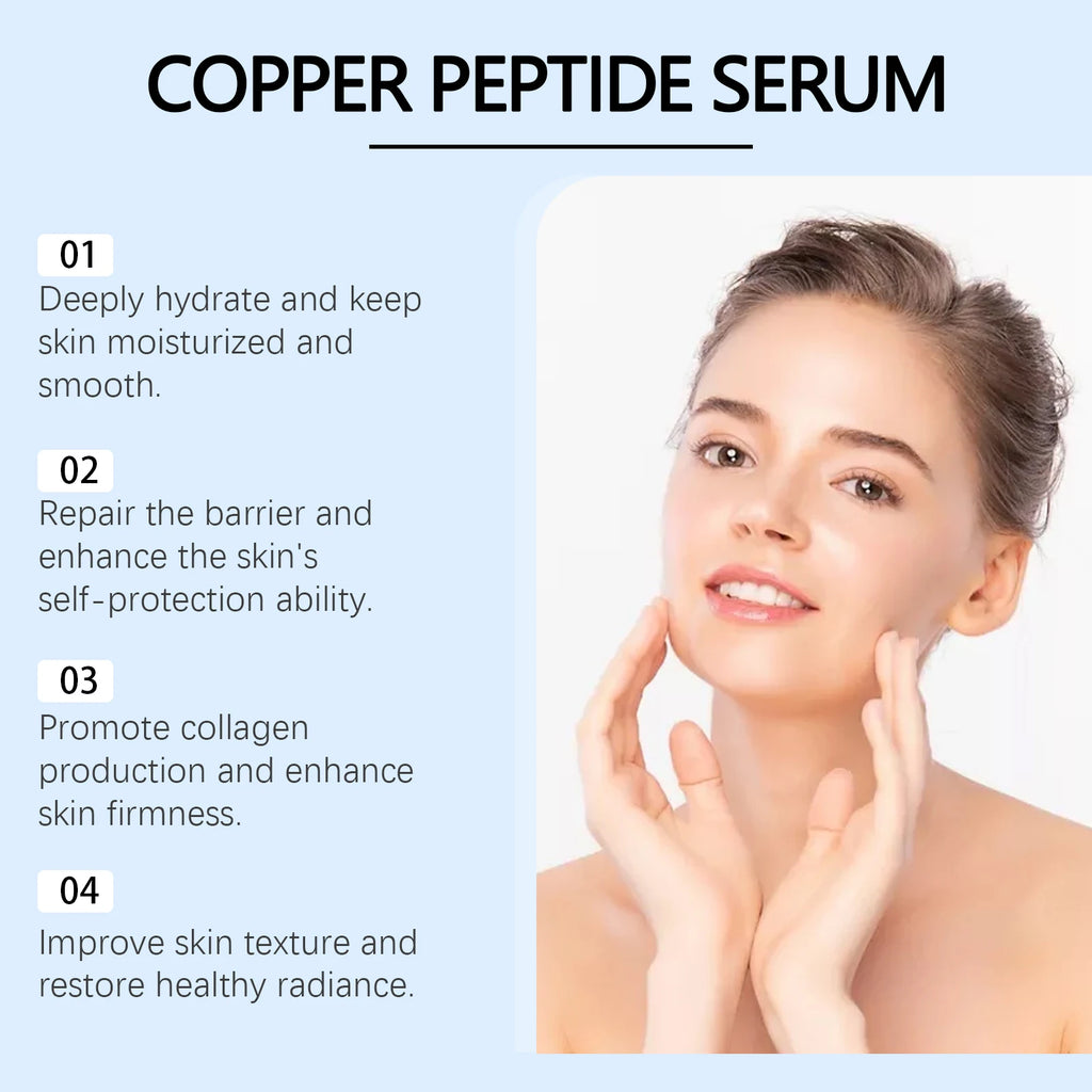 Anti-Aging Firming Facial Skin Serum Blue Copper Peptides Collagen Niacinamide Firm Hydrating Moisturizing Nourishing Essence Zpaxo