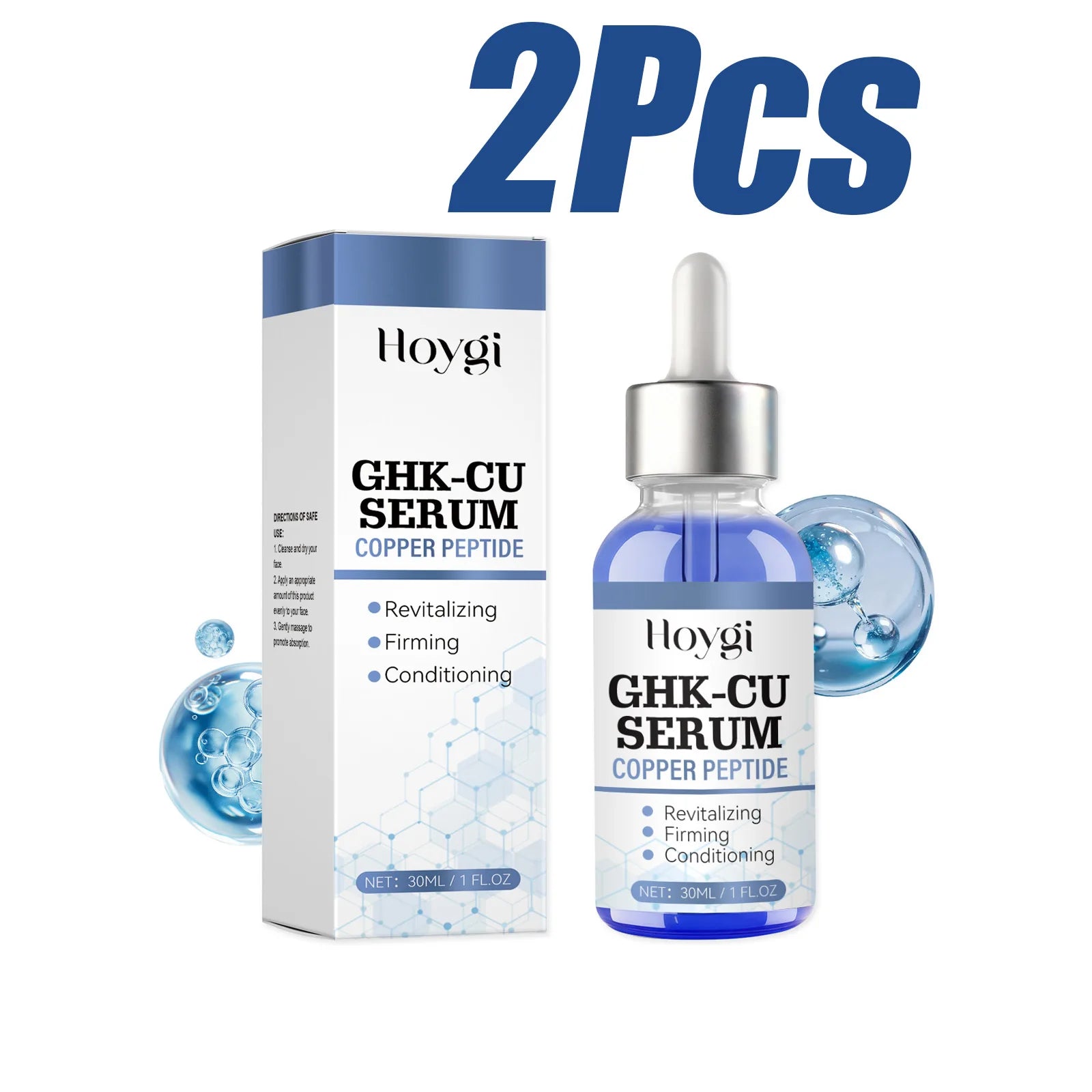 Hoygi Copper Peptide Anti-Aging Face Serum – Firm & Hydrate Anti-Aging Face Serum Zpaxo 2 x 30ml Boxed