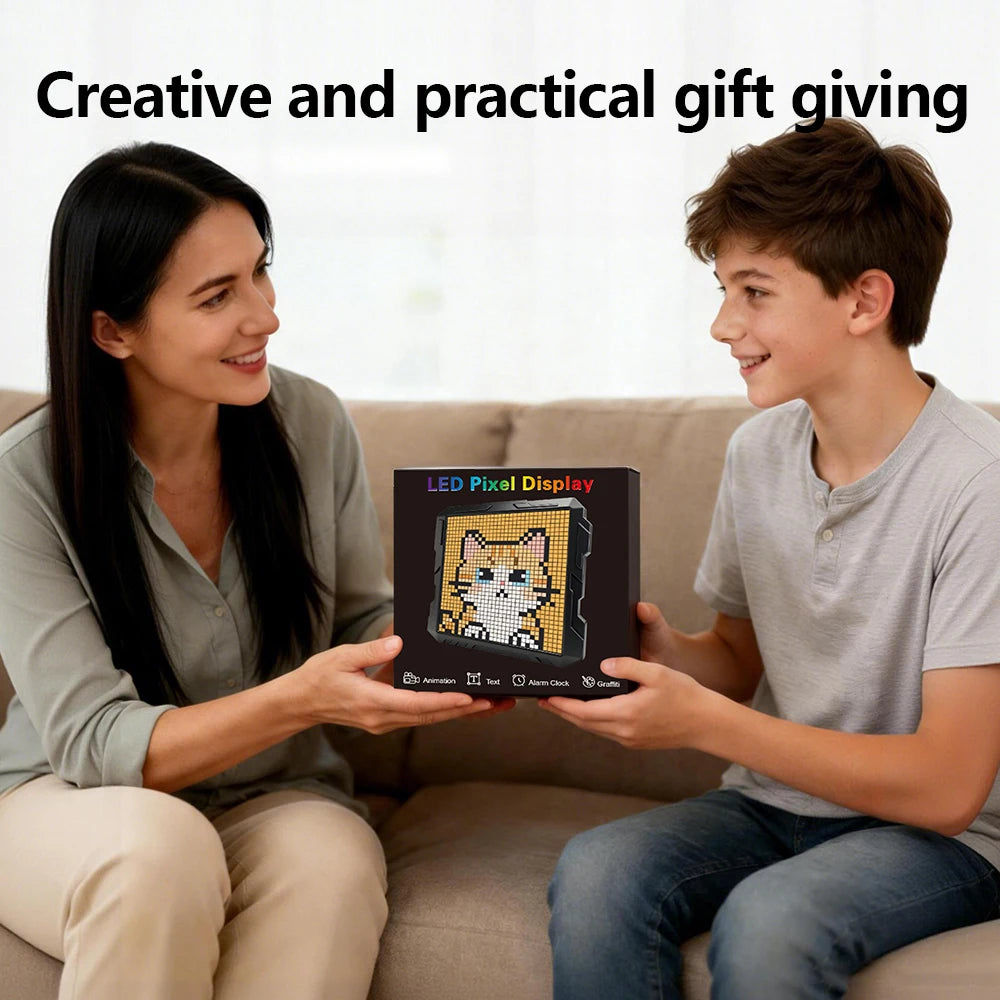 Pixel Art Digital Picture Frame With Bluetooth APP Control Smart Panel Night Light For Bedside Gaming Room Personalized Gift Zpaxo