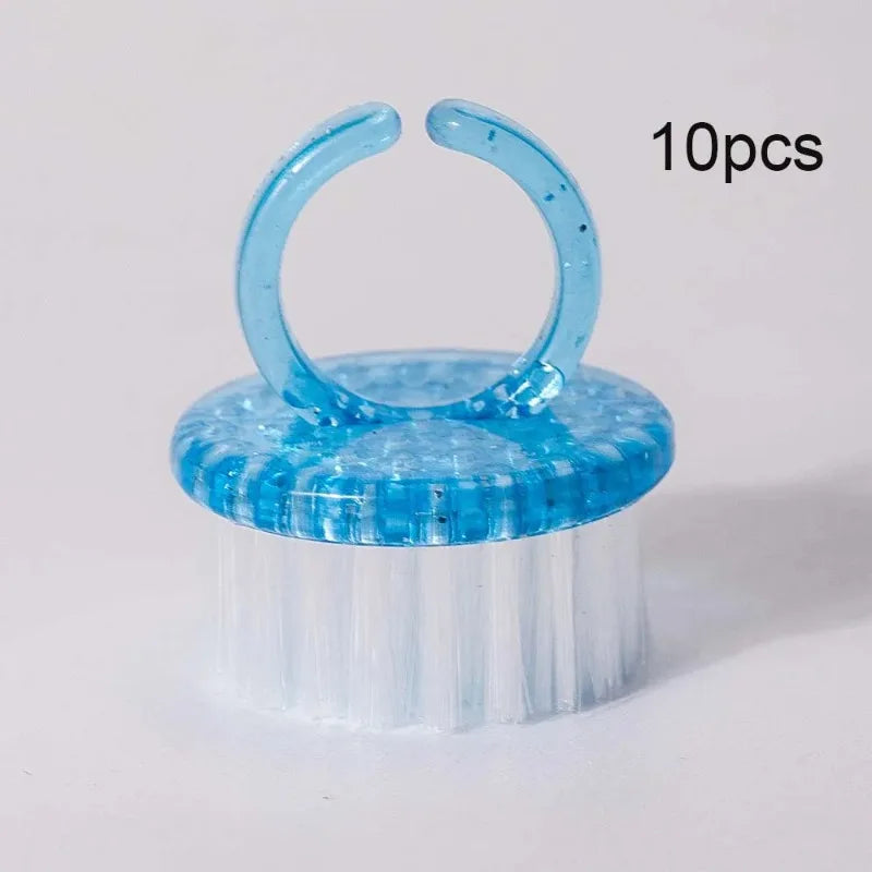 1- Plastic Nail Brushes Colorful Hand Scrubbing Cleaning Brush Dust Zpaxo B blue 10pcs