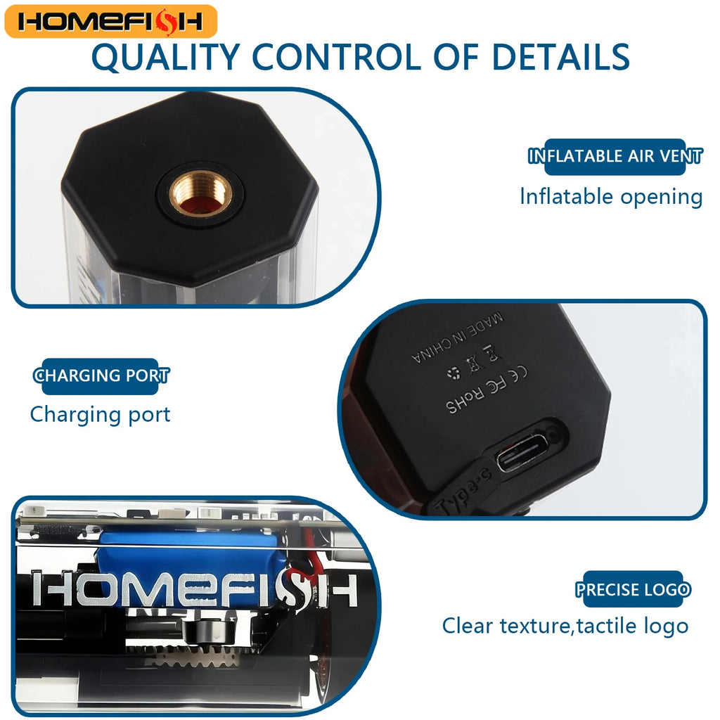 HOMEFISH Mini Air Pump Tire Inflator Car Electric Min Portable