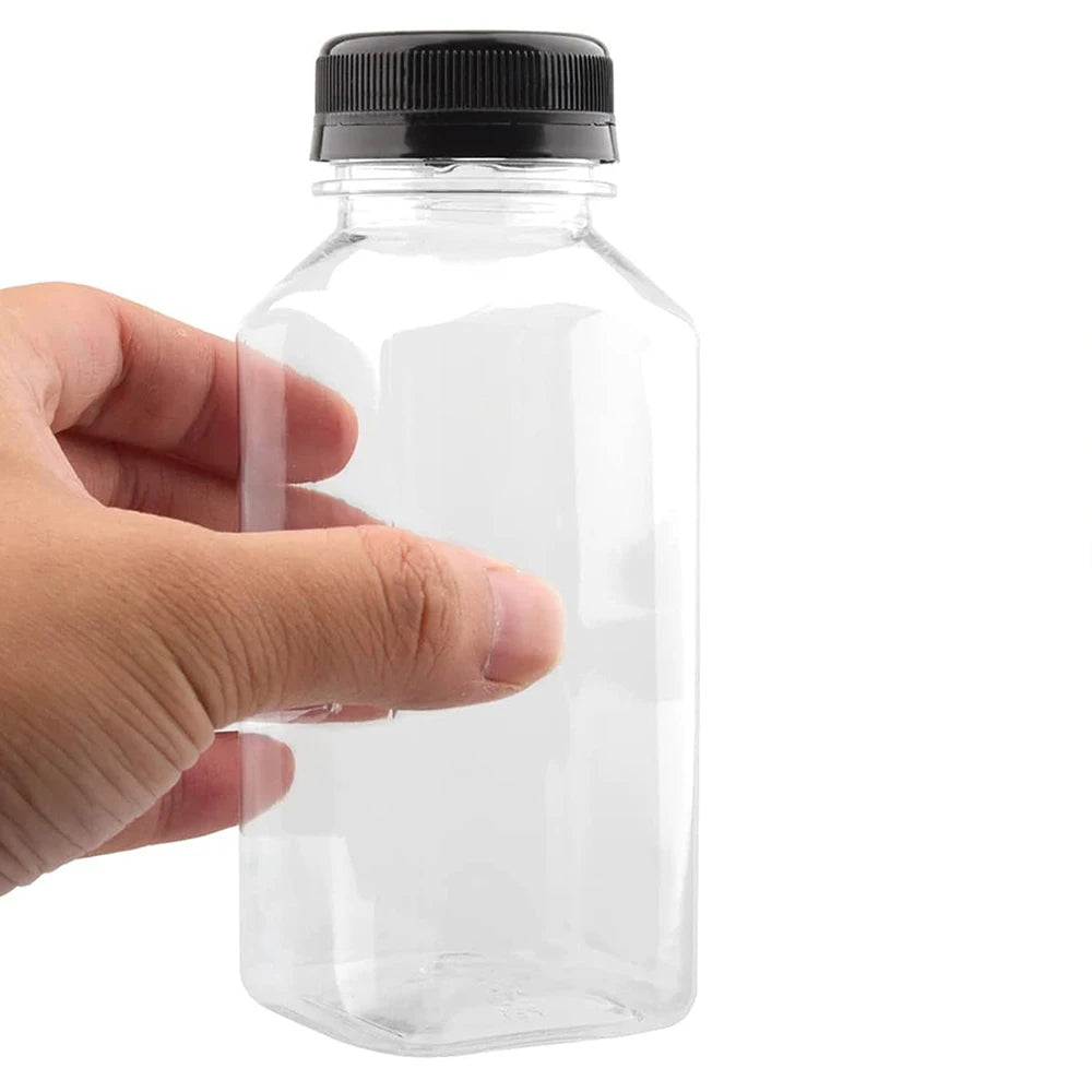 Plastic Juice Bottle 250ml/350ml Empty Bottle with Caps for Juicing Drinks Smoothies Zpaxo