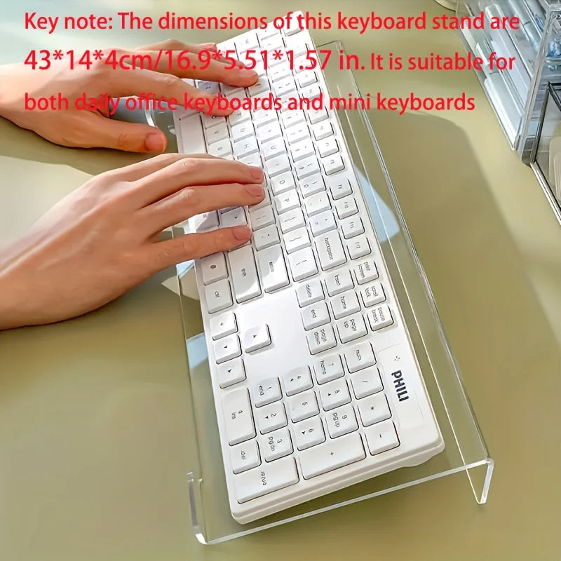 Standard Keyboard Stand Sleek Acrylic Desk Organizer Office Home