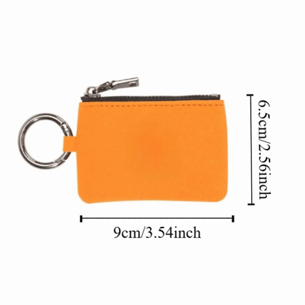 Large-Capacity Portable Keychain Wallet Multifunctional Organizer Suede Leather Key Case Key Cover Portable Zipper Key Pouch Bag Zpaxo