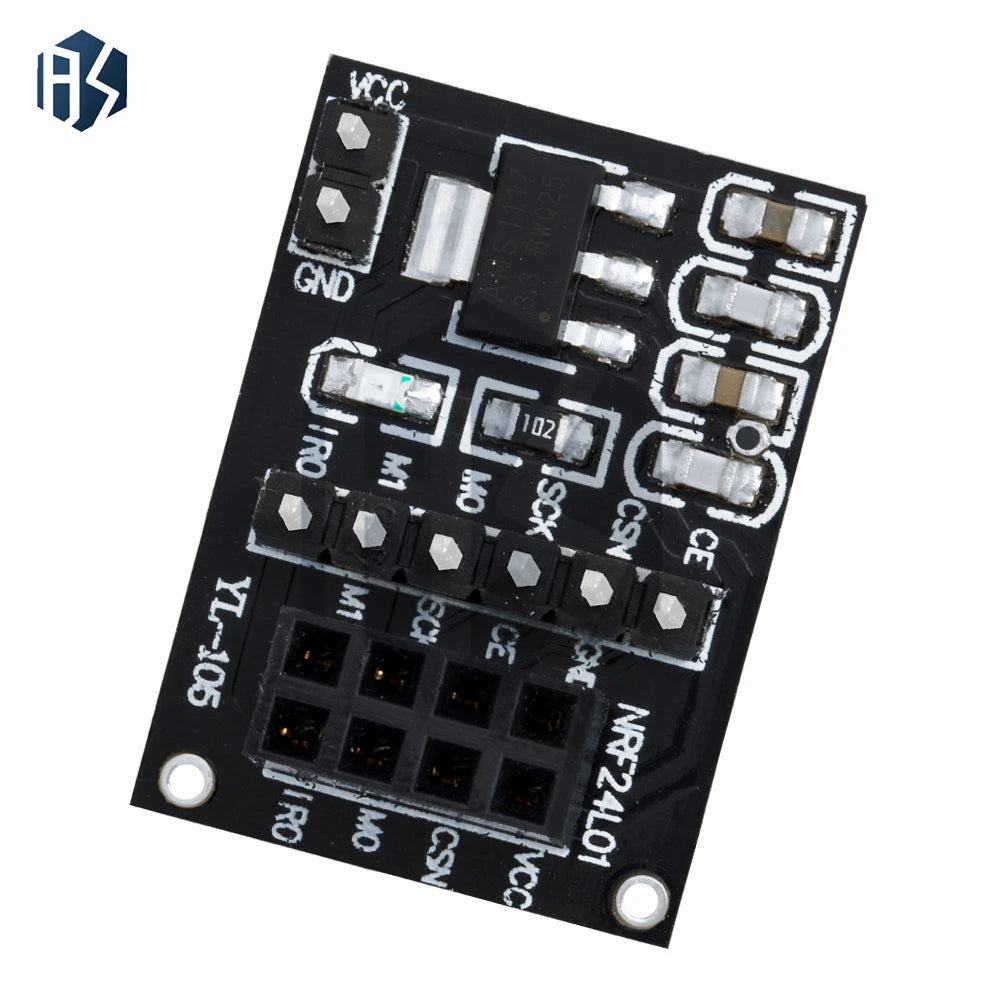 8Pin NRF24L01 Socket-Type Adapter Board 1PCS - Wireless Transceiver Module Carrier | For 51 MCU Projects Zpaxo