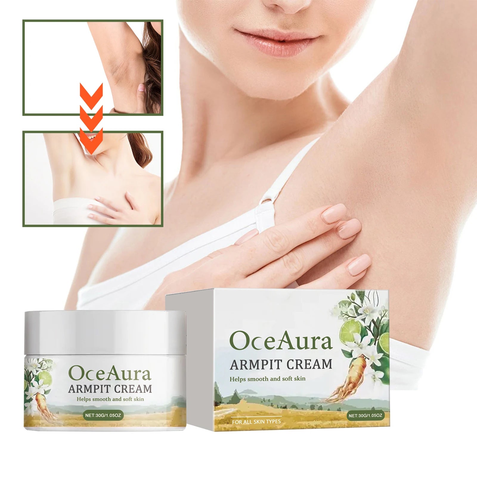 OceAura Armpit Whitening Cream – Brighten, Moisturize & Odor Armpit Whitening Cream Zpaxo