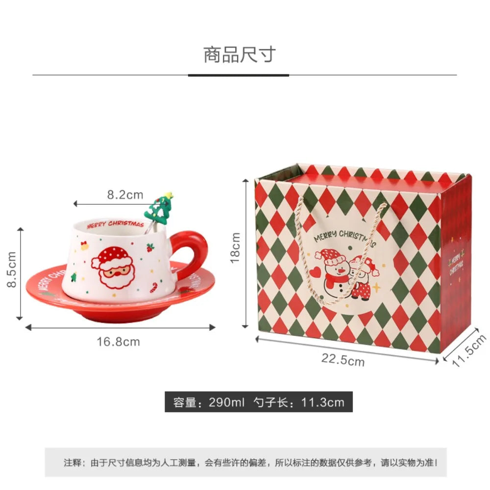Christmas Gifts Holiday Ceramic Mugs Sets Coffee Cups Milk Cup Themed