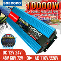 Pure Sine Wave Inverter 10000W Dual Voltage Design for Car/Trucks/E-Motorcycle/Home 12V/24V/48V/60V/72V to 110V/220V LCD Display Zpaxo 8000W Universal 48V and 60V|110V