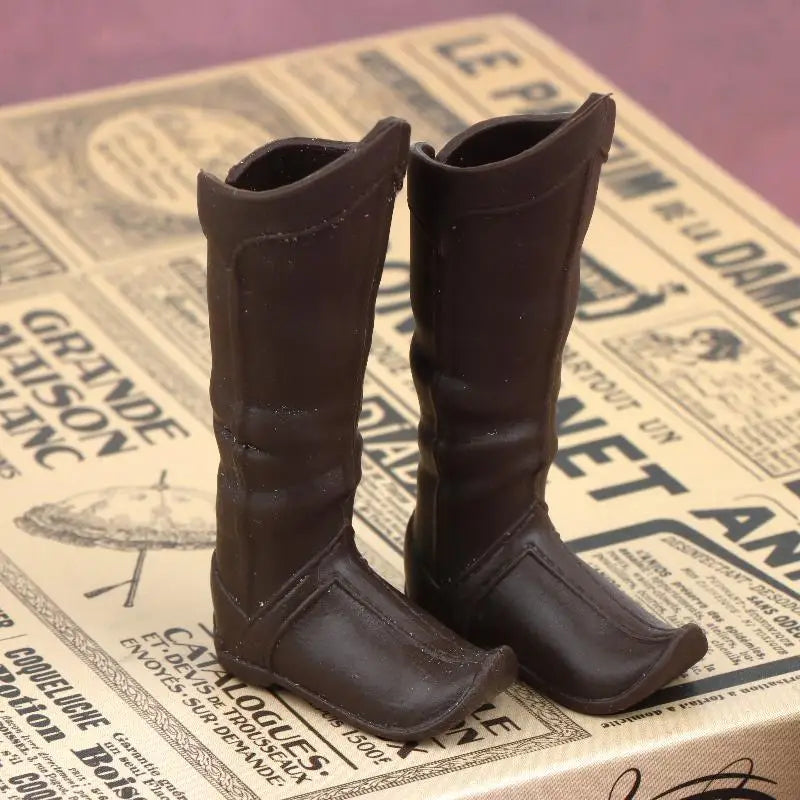 Doll Shoes Medieval Knight Boots Dolls Retro Miniature Gold Zpaxo 1Pair brown