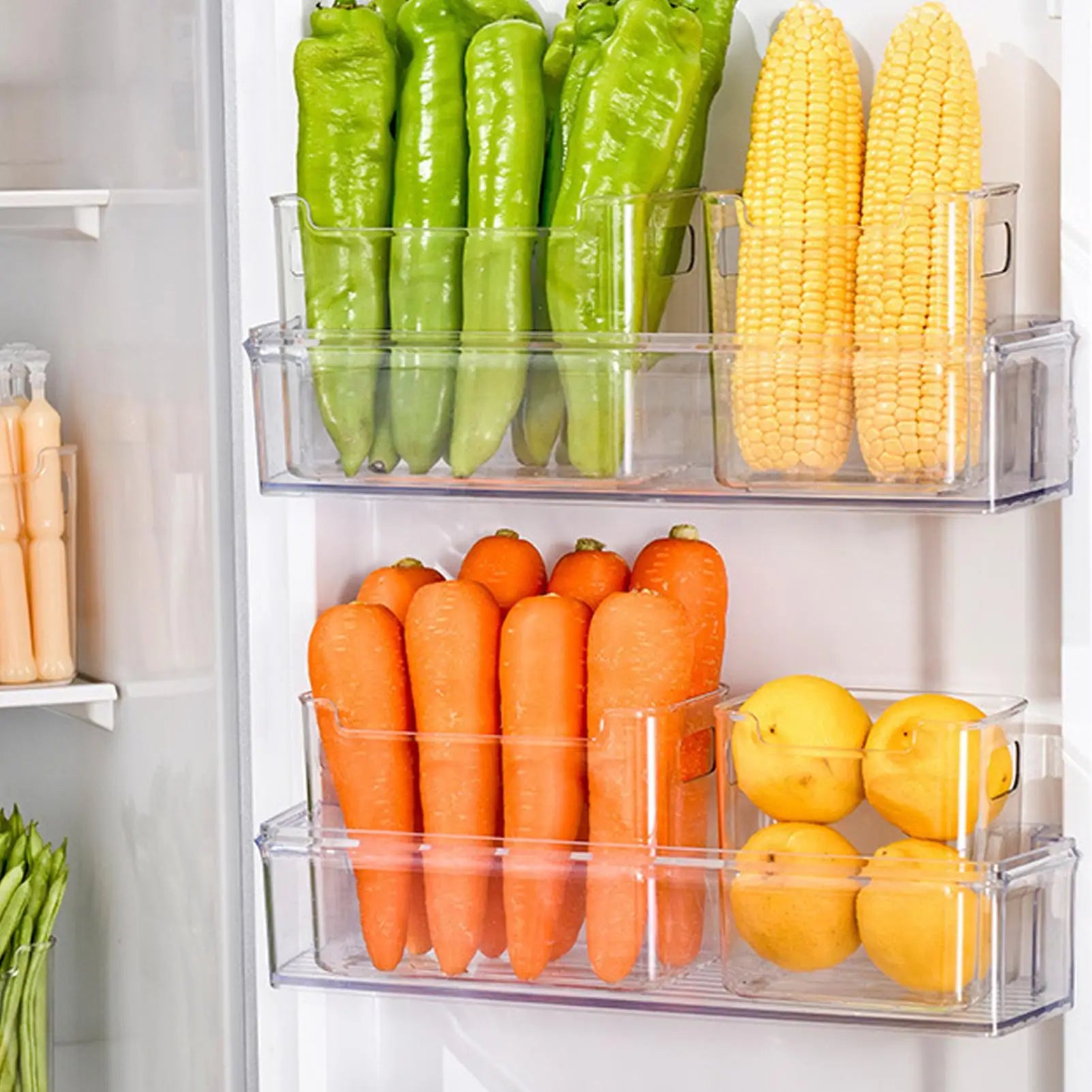 Refrigerator Side Door Storage Box Food Vegetable Fruit Eggs Fresh Organizer Household Kitchen Fridge Containers Storage Boxes Zpaxo