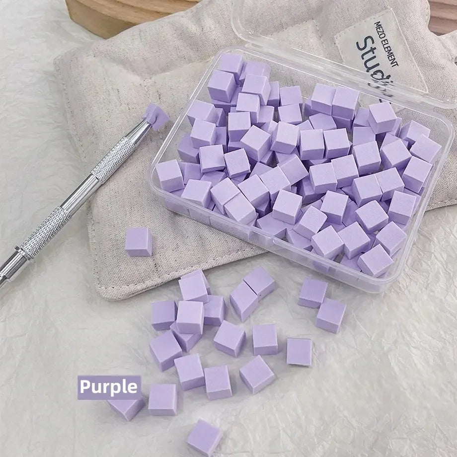 Nail Care Gradual Pat Cotton Clip Sponge Powder Puff Dizzy Dye Art Zpaxo PURPLE
