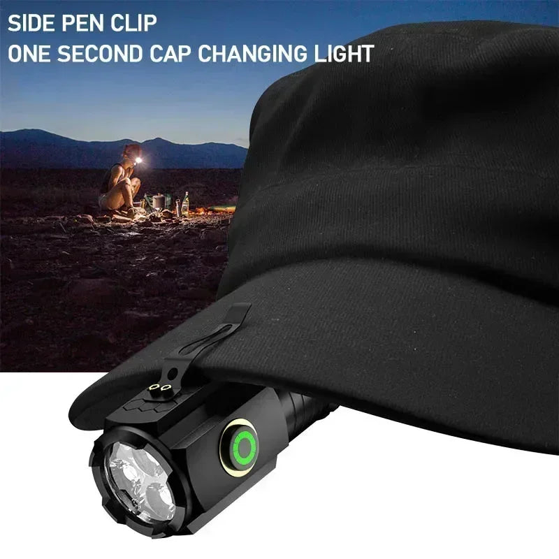KDULIT 2000LM Mini LED Flashlight – Clip, Magnet, USB-C Rechargeable