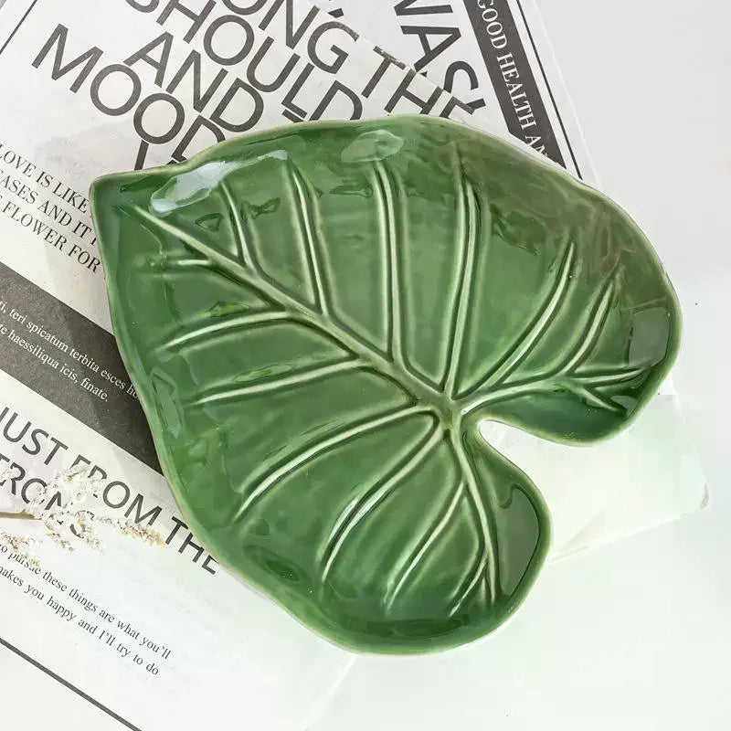 Ceramic Spatula Holder Kitchen Countertop Spoon Cute Leaf Design Zpaxo