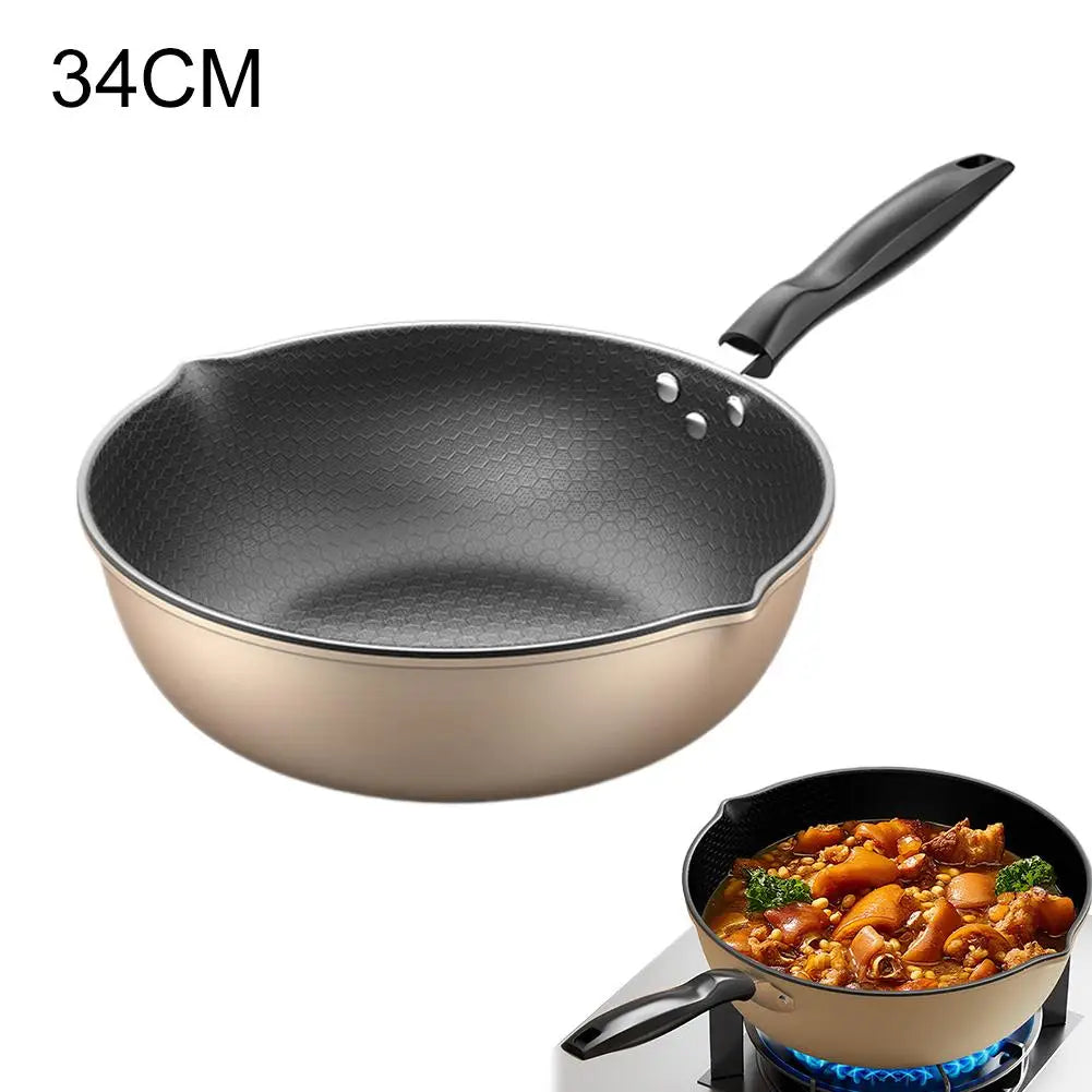 Honeycomb Nonstick Wok – Multi-Functional Fry Pan, All Stoves Nonstick Wok Pan Zpaxo G