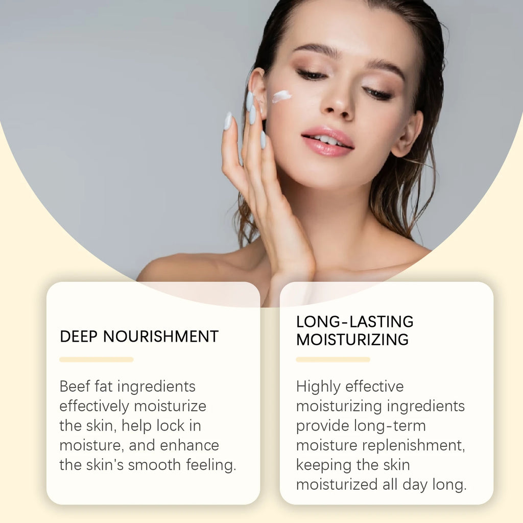 Tallow Moisturizing Cream Butter Moisturizer Softening Facial Delicate Skin Light and Translucent Repair Improve Skin Elasticity Zpaxo