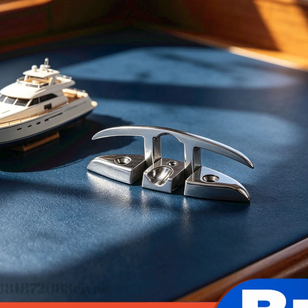 1PCS Stainless Steel 316 Flush Boat Cleats 5inch Marine Mooring Folding Cleat Yacht Sailboat Ships Floating Dock Cleat Accessory Zpaxo