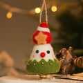 Wool Felt Christmas Bell Ornaments – Santa & Snowman Pendants
