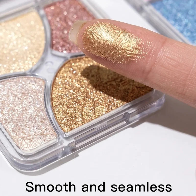 4 Face Highlighter Palette Soft Texture Long Lasting Natural Glow