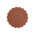 Silicone tea cup mat bowl mat dining table insulation mat home dining mat high-end and heat-resistant sand pot mat Zpaxo Sun shaped brown3PC