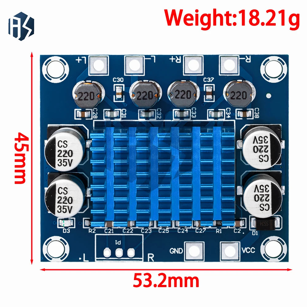 XH‑A232 TPA3110 Stereo Amp Board, 30W+30W DC8‑26V 3A for Arduino DIY Zpaxo