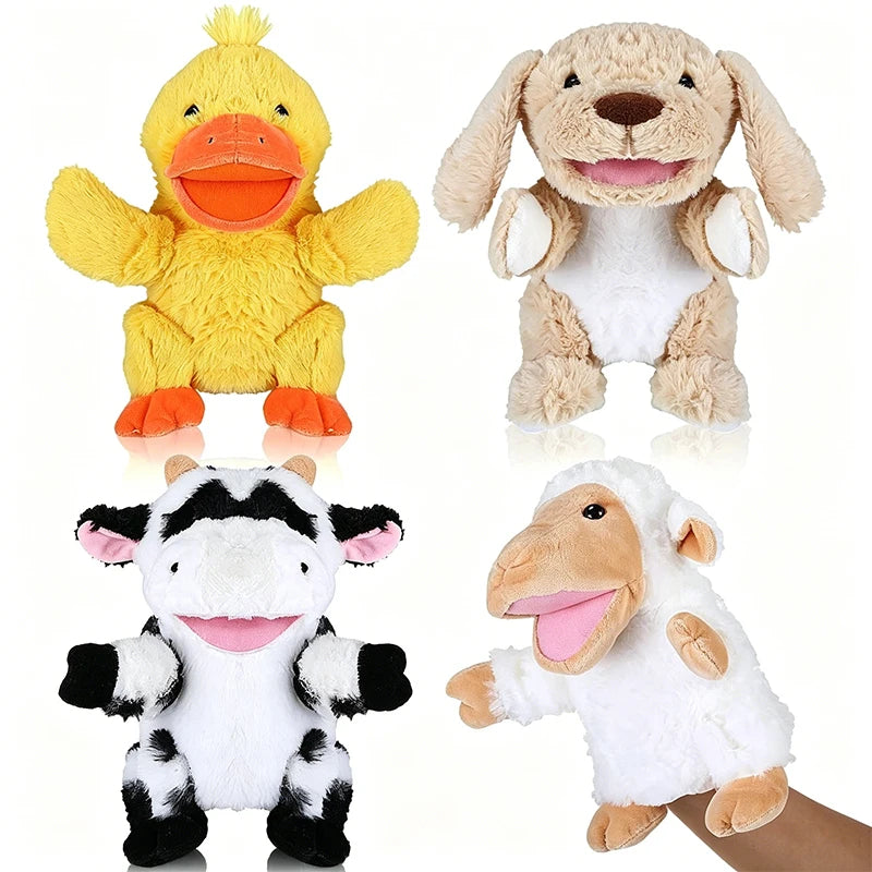 Animal Hand Puppets Kids Working Mouth Toddler Plush Toy Show Theater