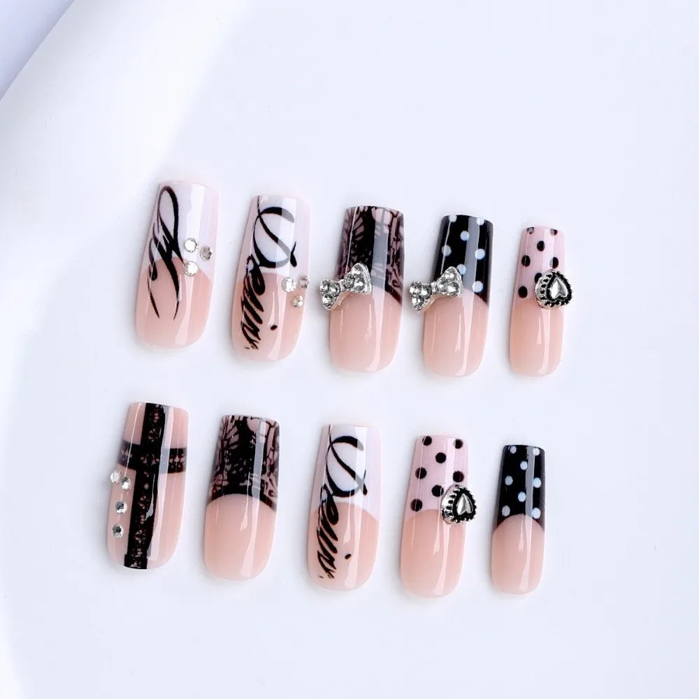 24Pcs New Pink False Nail Cross Detachable Press on Nails Full Cover Wearable Fake Nail Tips Women Zpaxo