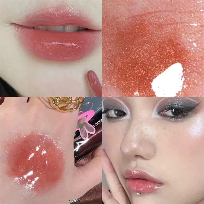 Shiny Diamond Lip Gloss Moisturizing Crystal Mirror Water Glaze Long Zpaxo 01 Mirror