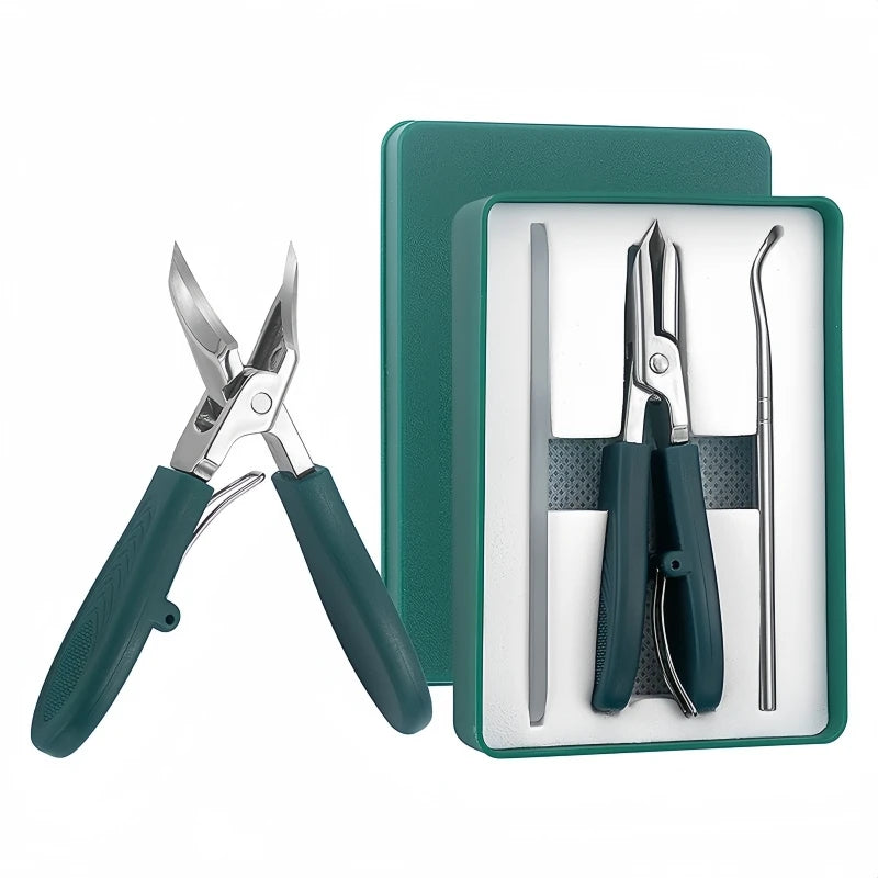 Large opening, pointed, thin, slanted nail clipper, high-end anti splash nail clipper, eagle beak, slanted mouth, thick toenail Zpaxo ZJQ green
