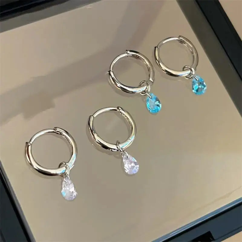 Sophisticated Droplet Zircon Earring Pendants Simple Chic Women's Ear Zpaxo