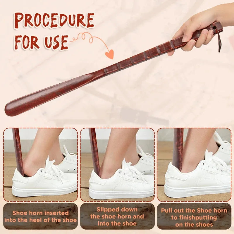 54CM Long Wooden Shoe Horn for Seniors – Long Handle Shoehorn Shoe Horn Zpaxo