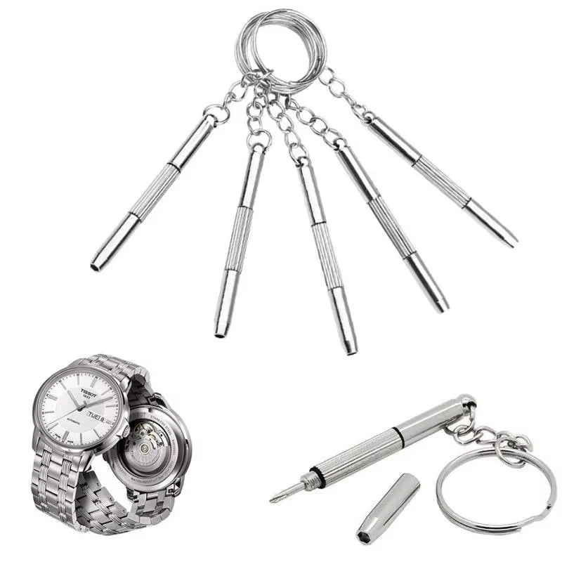 Precision Eyeglass & Watch Screwdriver Repair Kit + Keychain