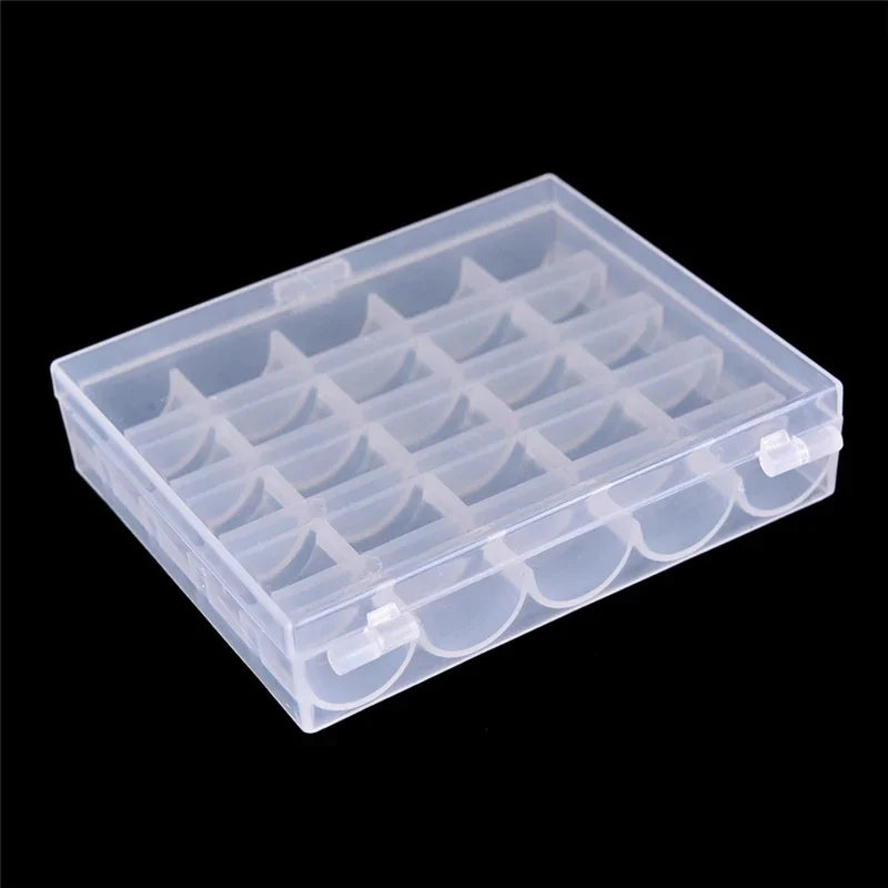 Sewing Bobbins Spools Clear Plastic Machine Storage Box Empty Spool