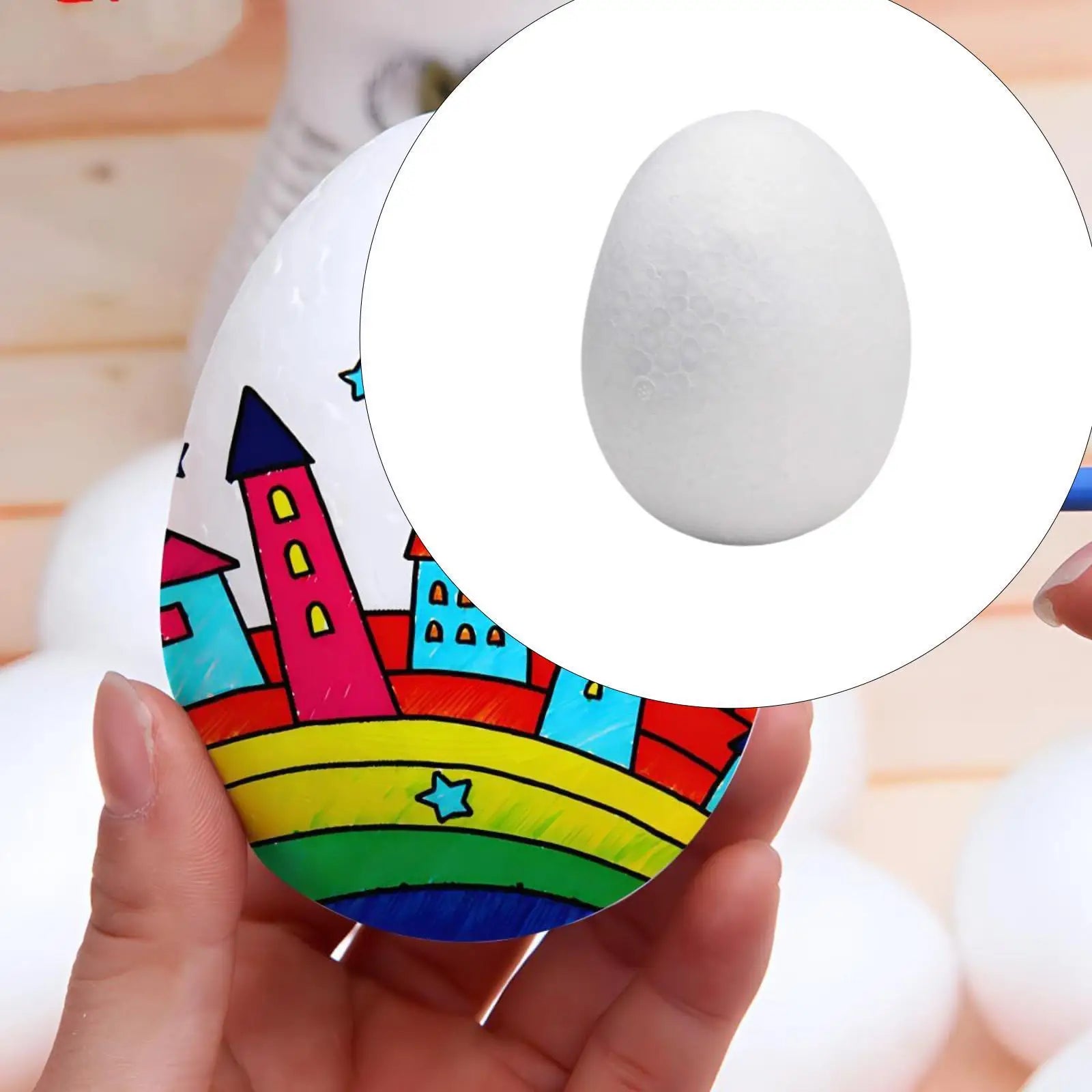 White Foam Eggs for Easter Crafts, DIY & School Projects Foam Craft Eggs Zpaxo 1pc 22x14.5cm