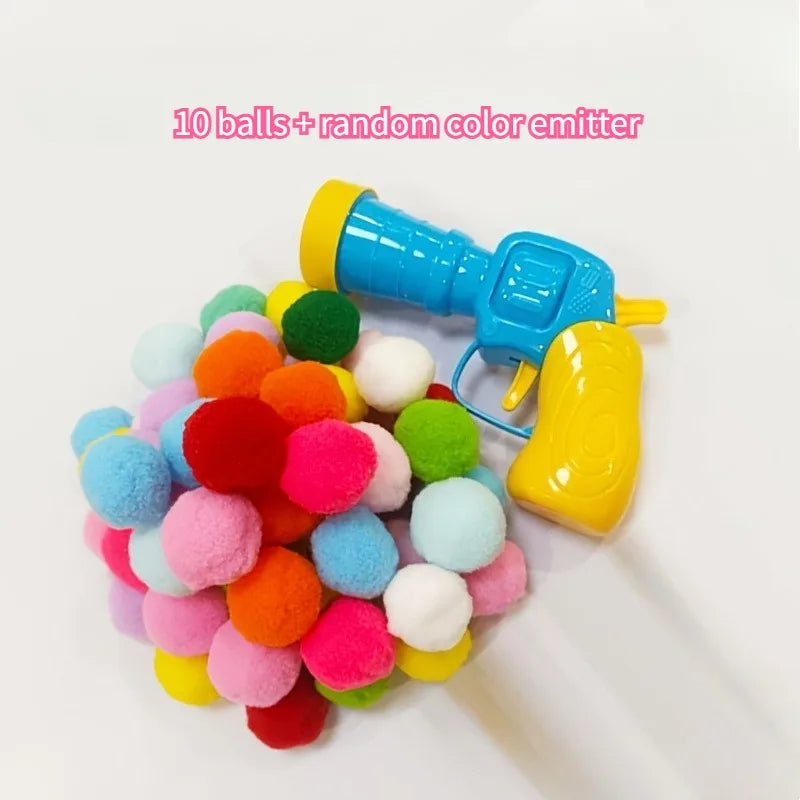 Interactive Plush Ball String Toy Mechanical Launcher Soft