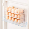 Auto-Flip Fridge Egg Tray – Side Door Egg Storage Box Egg Storage Organizer Zpaxo translucent white