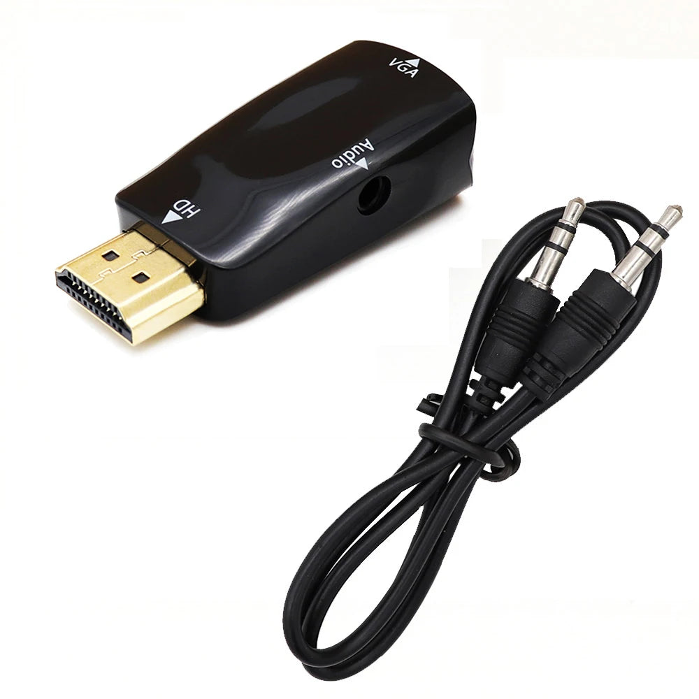 HDMI-compatible VGA Cable Converter Male Female Adapter HDTV Jack Zpaxo
