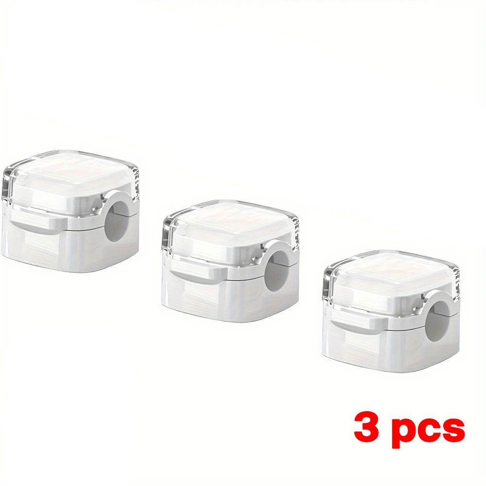 Universal Colorful Magnetic Cable Organizer Smooth Adjustable Cable Holder Under Desk Cable Management Wire Keeper Cable Clips Zpaxo 3PCS White