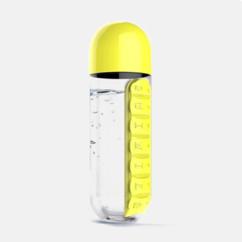 1 7 Grids Medicine Box Water Cup Sports Plastic Bottle Combine Daily