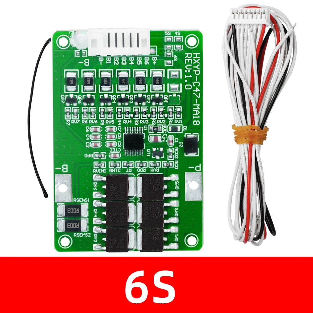 18650 BMS Board 4S 5S 6S 7S 16 8V-21V 20A Protection LMO Ternary Zpaxo 6s
