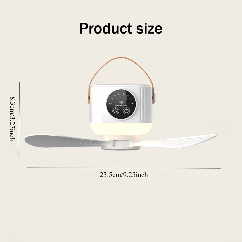 2026 New Portable Rechargeable Ceiling Fan Wireless USB Hanging Fan for Student Dorm Bed Outdoor Camping Zpaxo