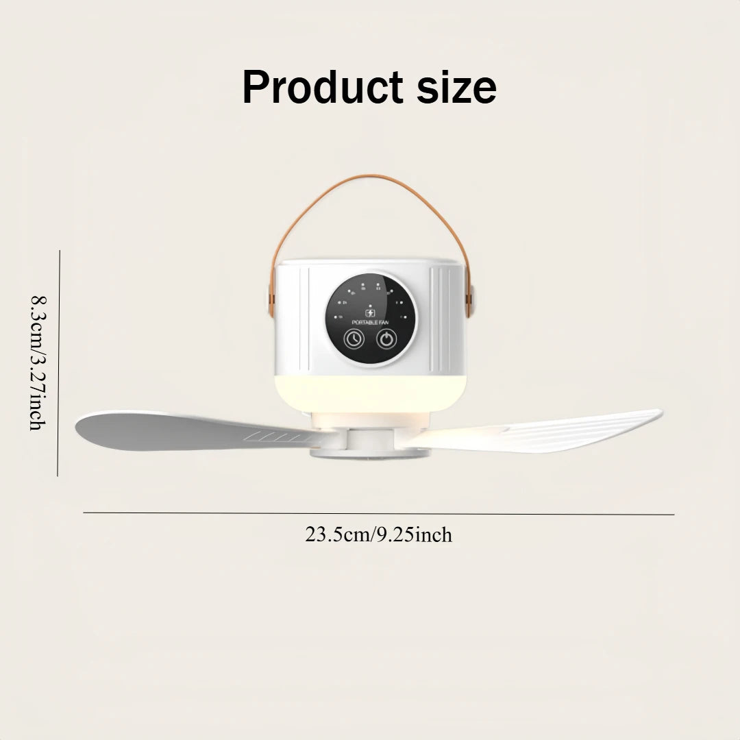2026 New Portable Rechargeable Ceiling Fan Wireless USB Hanging Fan for Student Dorm Bed Outdoor Camping Zpaxo